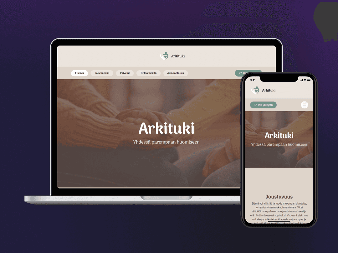 Arkituki – Hyvinvointipalvelujen kotisivut WordPressillä