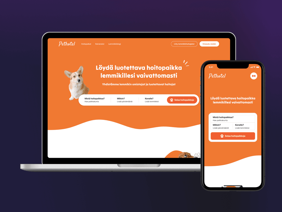 Pethotel - Ländärin UI/UX suunnittelu ja kehitys